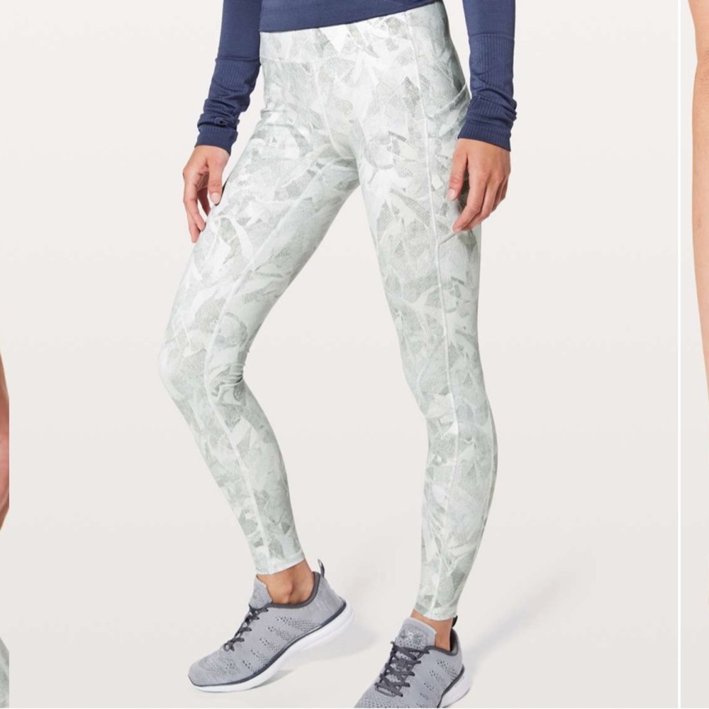 lululemon athletica Pale Green Printed High-Rise Leggings